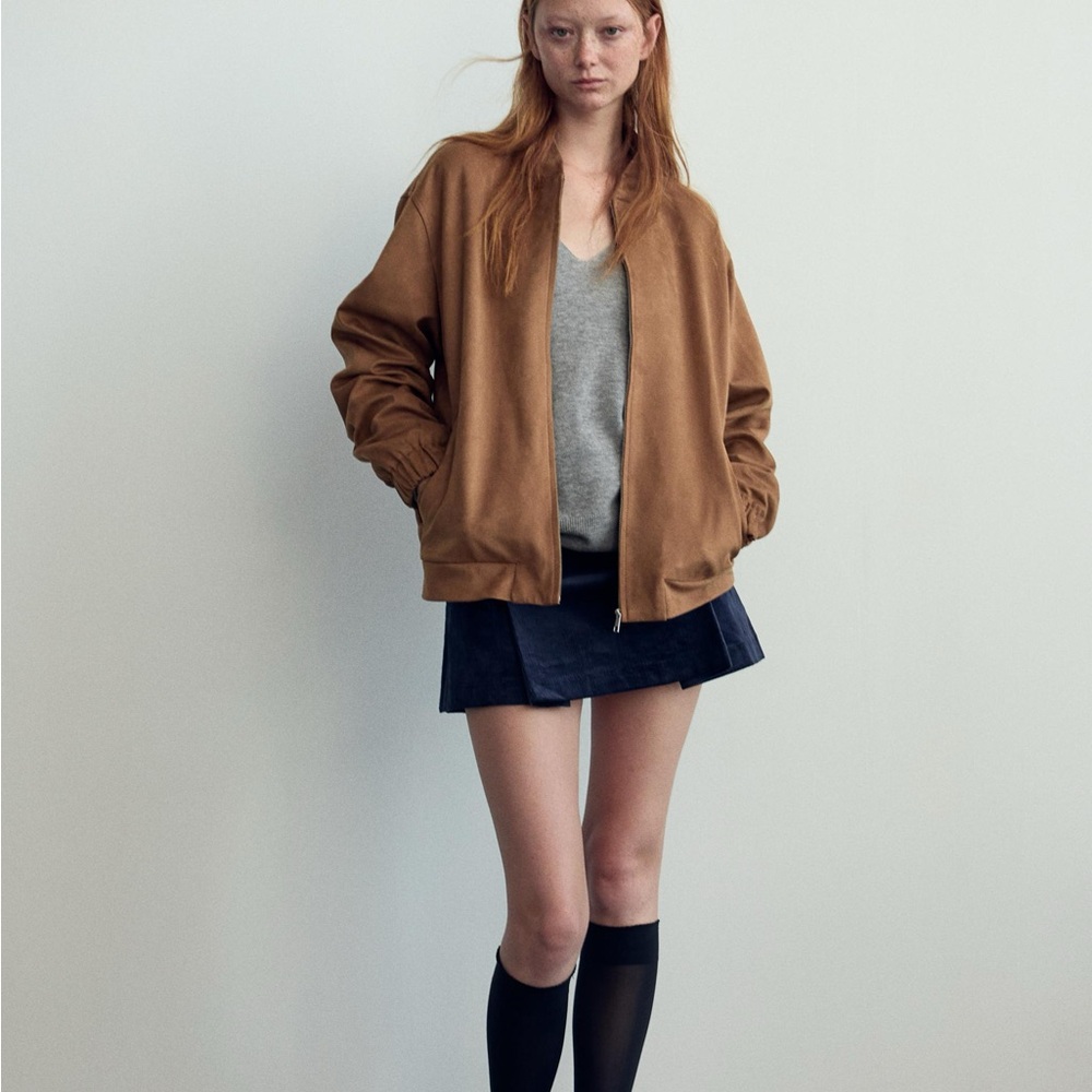 Zara Suede Bomber Jacket
